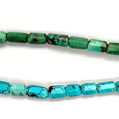 CHINESE TURQUOISE FACETED TUBE 6X8-8X12MM